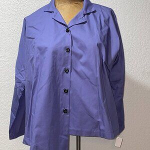NWT Purple MSquare Offset Blouse by NEETU MALIK sz 1 S M